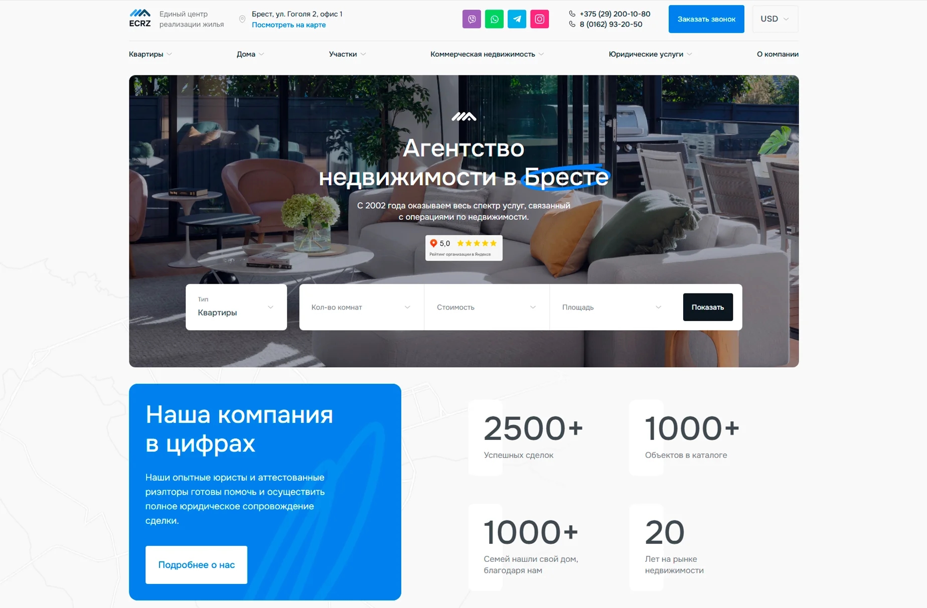 Сервис по подбору недвижимости ECRZ